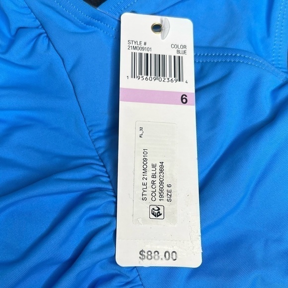 Anne Cole Live in Color V-Neck Cross-Back Shirred One-Piece Swimsuit - Picture 9 of 9